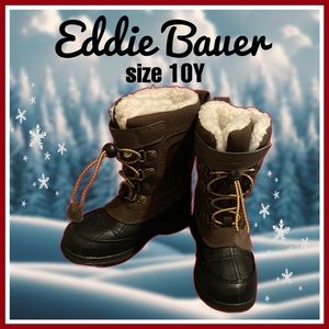 cute and cozy to warm little toesies! EDDIE BAUER winter snow BOOTS size 10Y